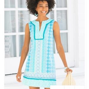 Cabana Life Aqua and White Mini Dress